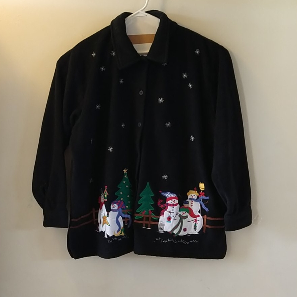 Quacker factory 2x Christmas fleece sweater